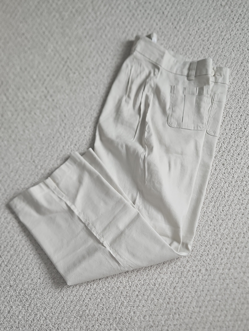 Linen Blend Wide Leg Women Trousers